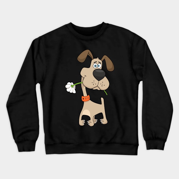 Flower Dog Crewneck Sweatshirt by JunkyDotCom